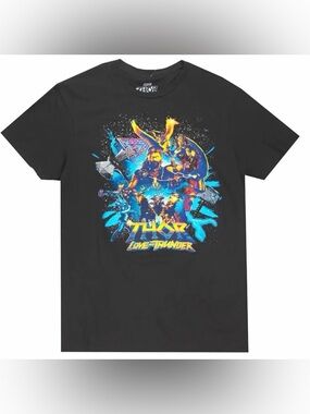 NWT Marvel Mens Black Thor Love And Thunder Avengers T Shirt Size XXL